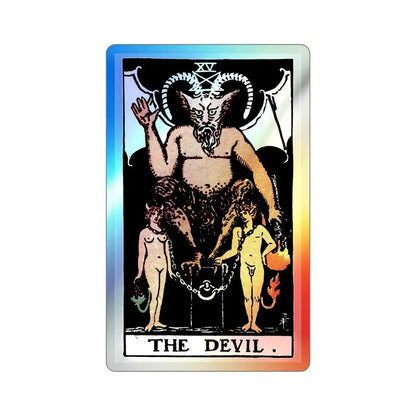 The Devil (Tarot Card) Holographic STICKER Die-Cut Vinyl Decal 4 Inch Holographic - The Sticker Space