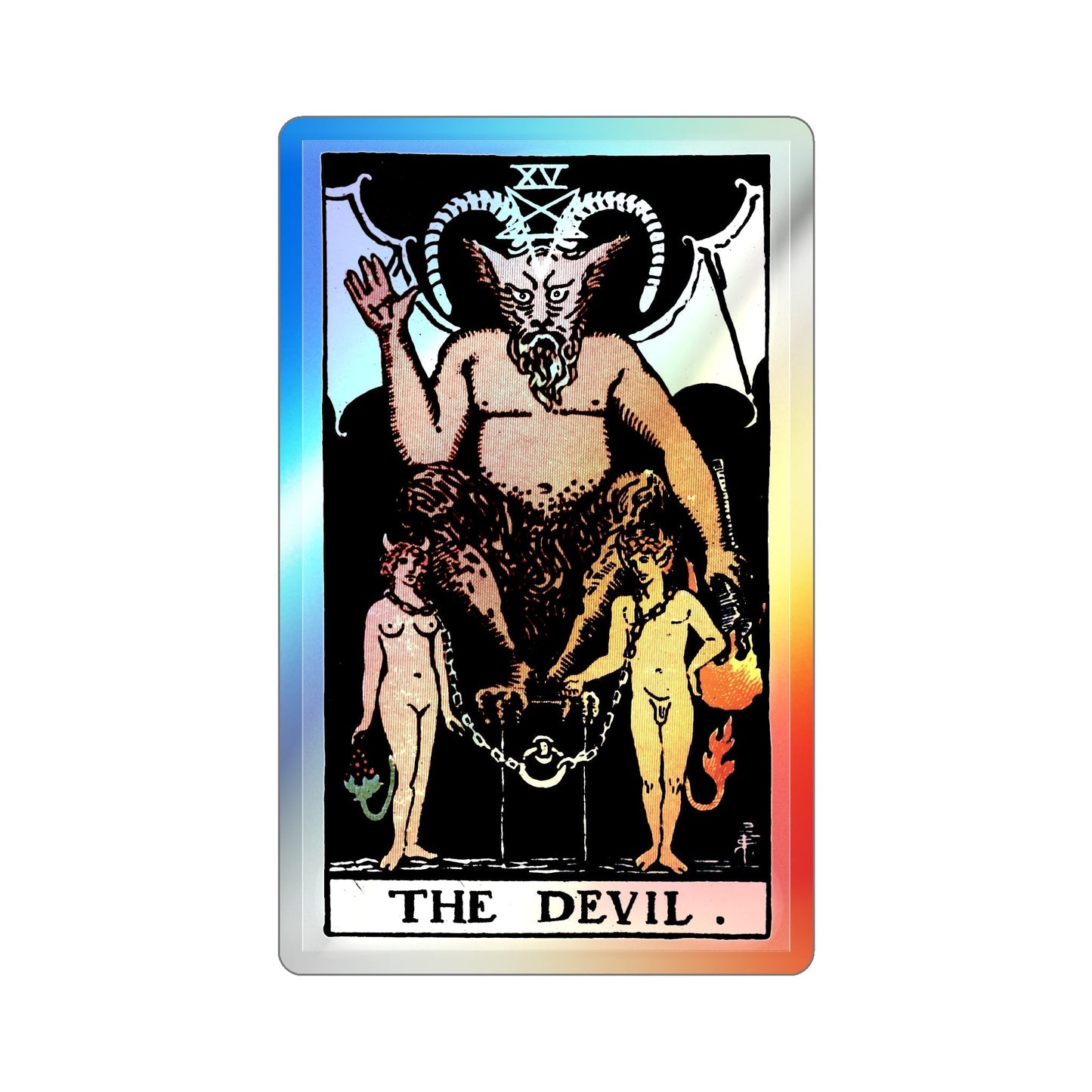 The Devil (Tarot Card) Holographic STICKER Die-Cut Vinyl Decal-5 Inch-The Sticker Space