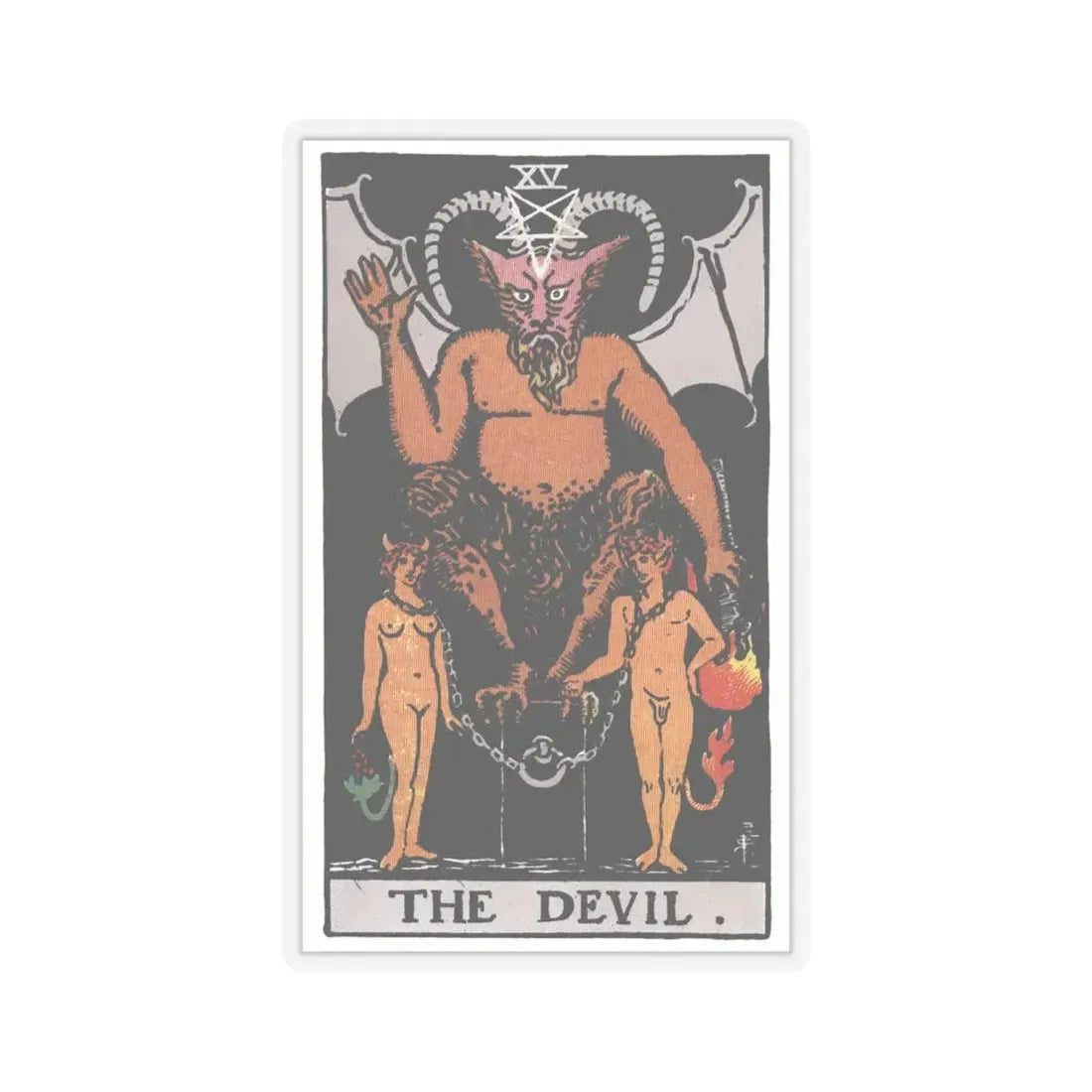 The Devil (Tarot Card) STICKER Vinyl Kiss-Cut Decal 6 Inch Transparent - The Sticker Space