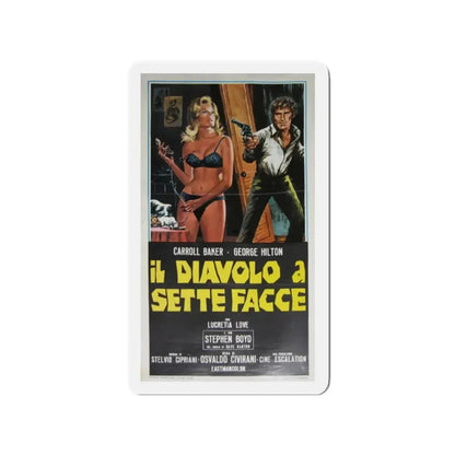 THE DEVIL WITH SEVEN FACES 1971 Movie Poster - Refrigerator Magnet 2 Inch Die-Cut - The Sticker Space