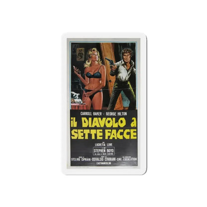 THE DEVIL WITH SEVEN FACES 1971 Movie Poster - Refrigerator Magnet 4 Inch Die-Cut - The Sticker Space