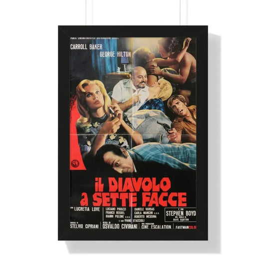 THE DEVIL WITH SEVEN FACES (2) 1971 - Framed Movie Poster 16″ x 24″ Black - The Sticker Space