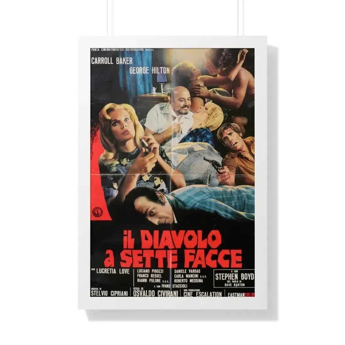 THE DEVIL WITH SEVEN FACES (2) 1971 - Framed Movie Poster 20" x 30" White - The Sticker Space