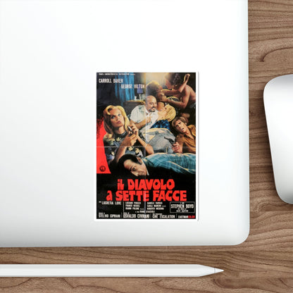 THE DEVIL WITH SEVEN FACES (2) 1971 Movie Poster STICKER Vinyl Die-Cut Decal-The Sticker Space