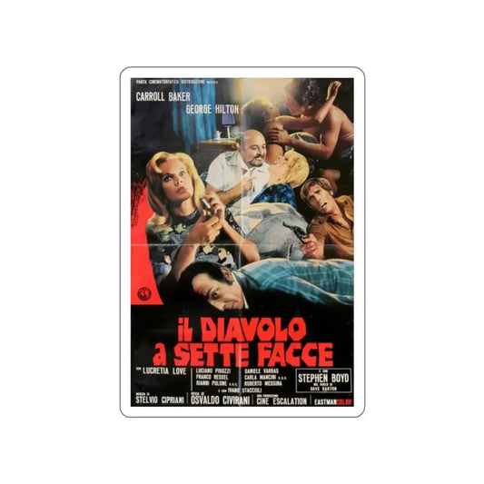 THE DEVIL WITH SEVEN FACES (2) 1971 Movie Poster STICKER Vinyl Die-Cut Decal 2 Inch - The Sticker Space
