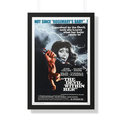 THE DEVIL WITHIN HER (I DON'T WANT TO BE BORN) 1975 - Framed Movie Poster 20" x 30" Black - The Sticker Space