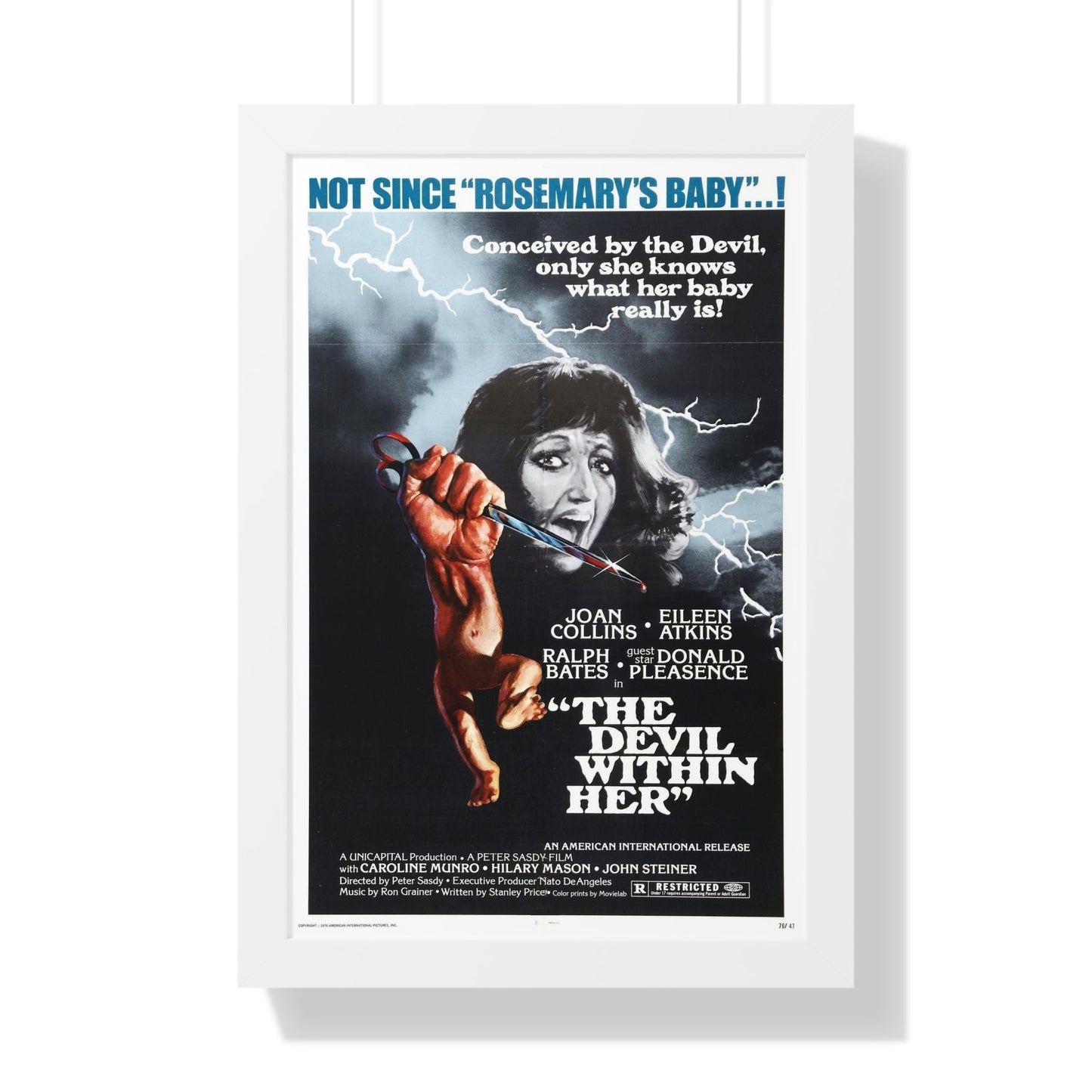 THE DEVIL WITHIN HER (I DON'T WANT TO BE BORN) 1975 - Framed Movie Poster-16″ x 24″-The Sticker Space