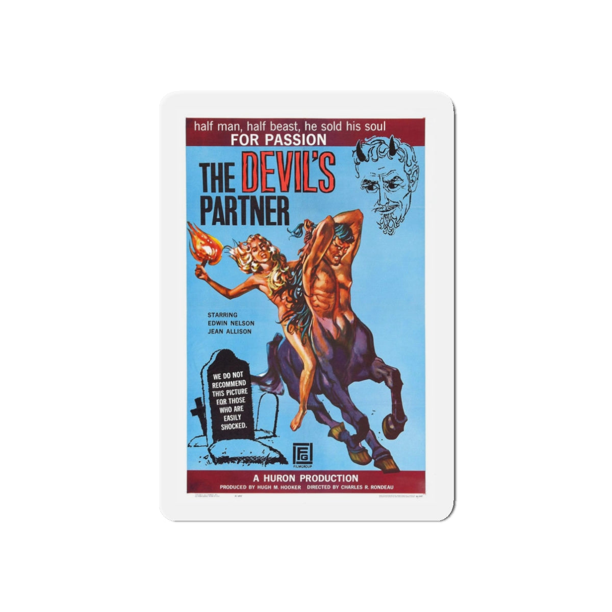 THE DEVIL'S PARTNER 1960 Movie Poster - Refrigerator Magnet-3" x 3"-The Sticker Space