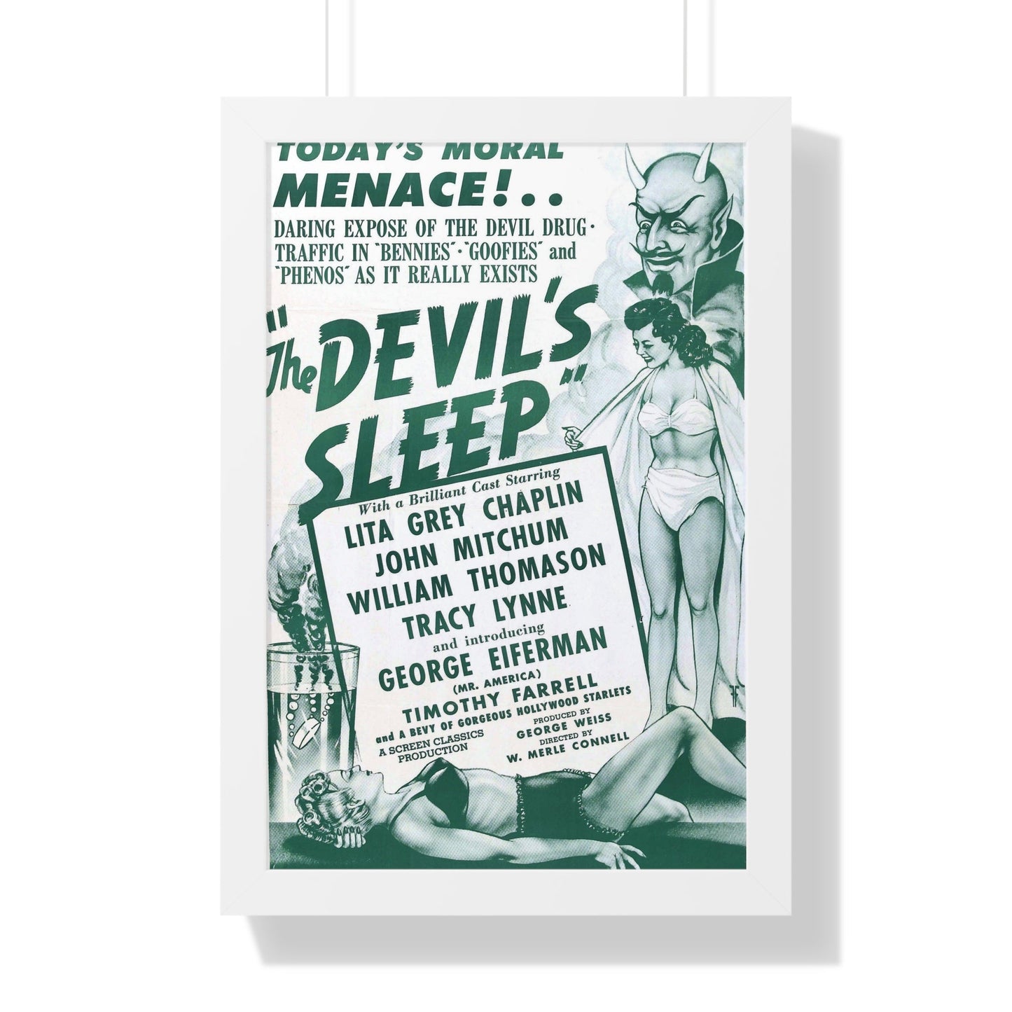 THE DEVIL'S SLEEP 1949 - Framed Movie Poster-16″ x 24″-The Sticker Space