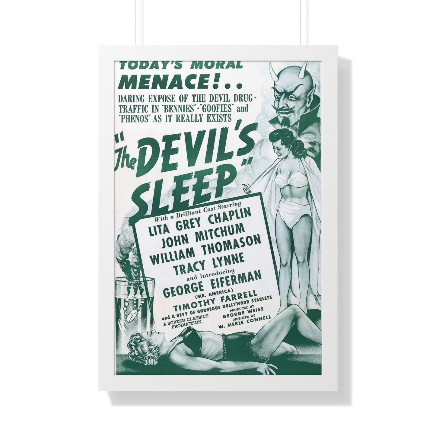 THE DEVIL'S SLEEP 1949 - Framed Movie Poster-20" x 30"-The Sticker Space