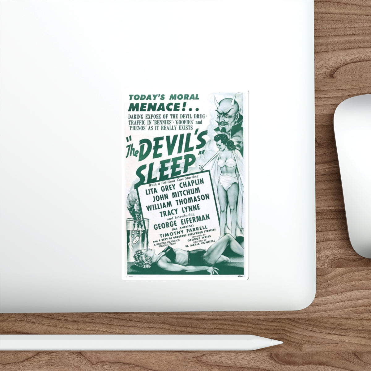 THE DEVIL'S SLEEP 1949 Movie Poster STICKER Vinyl Die-Cut Decal-The Sticker Space
