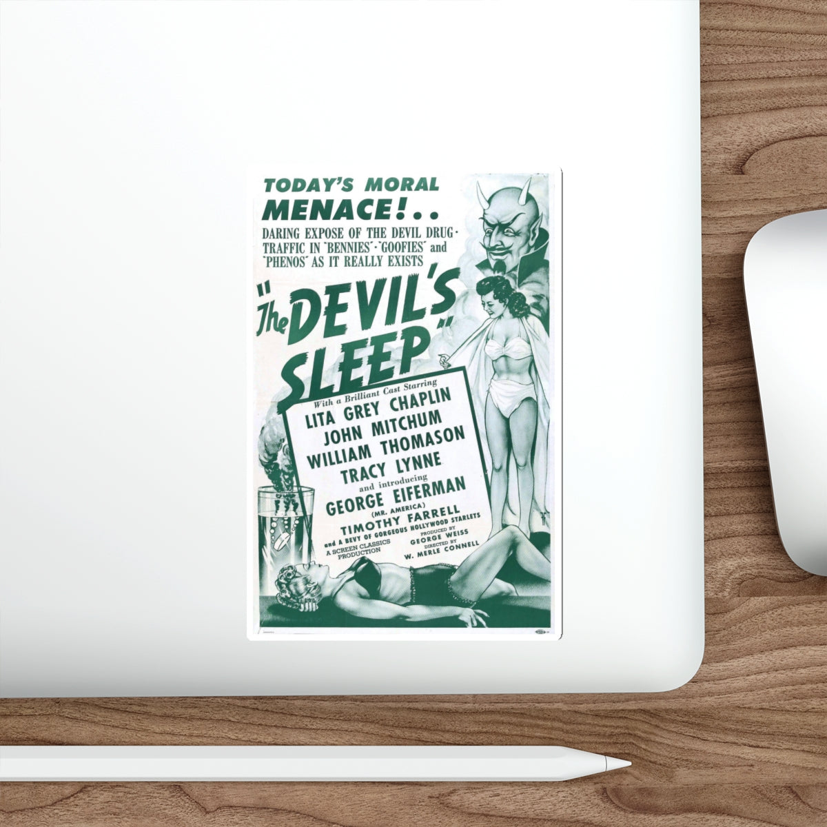 THE DEVIL'S SLEEP 1949 Movie Poster STICKER Vinyl Die-Cut Decal-The Sticker Space