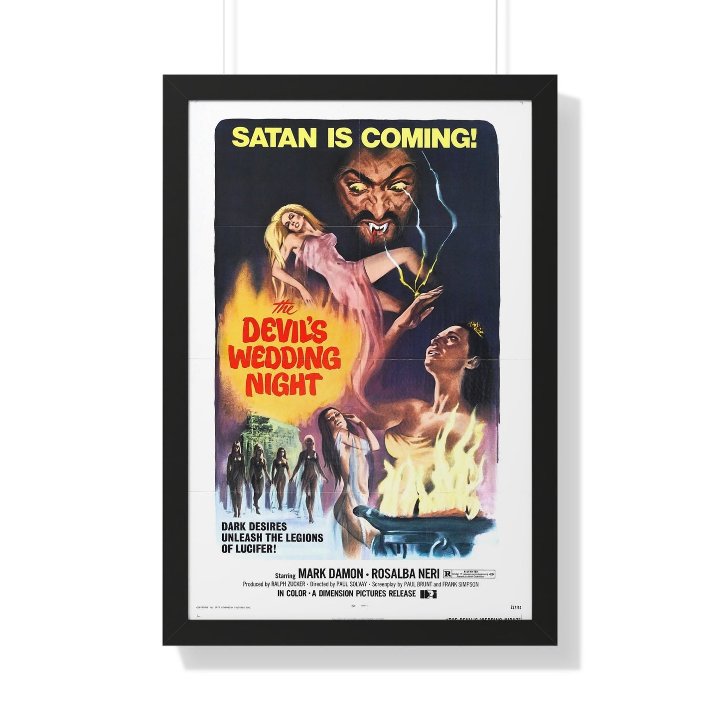 THE DEVIL'S WEDDING NIGHT 1973 - Framed Movie Poster-20" x 30"-The Sticker Space