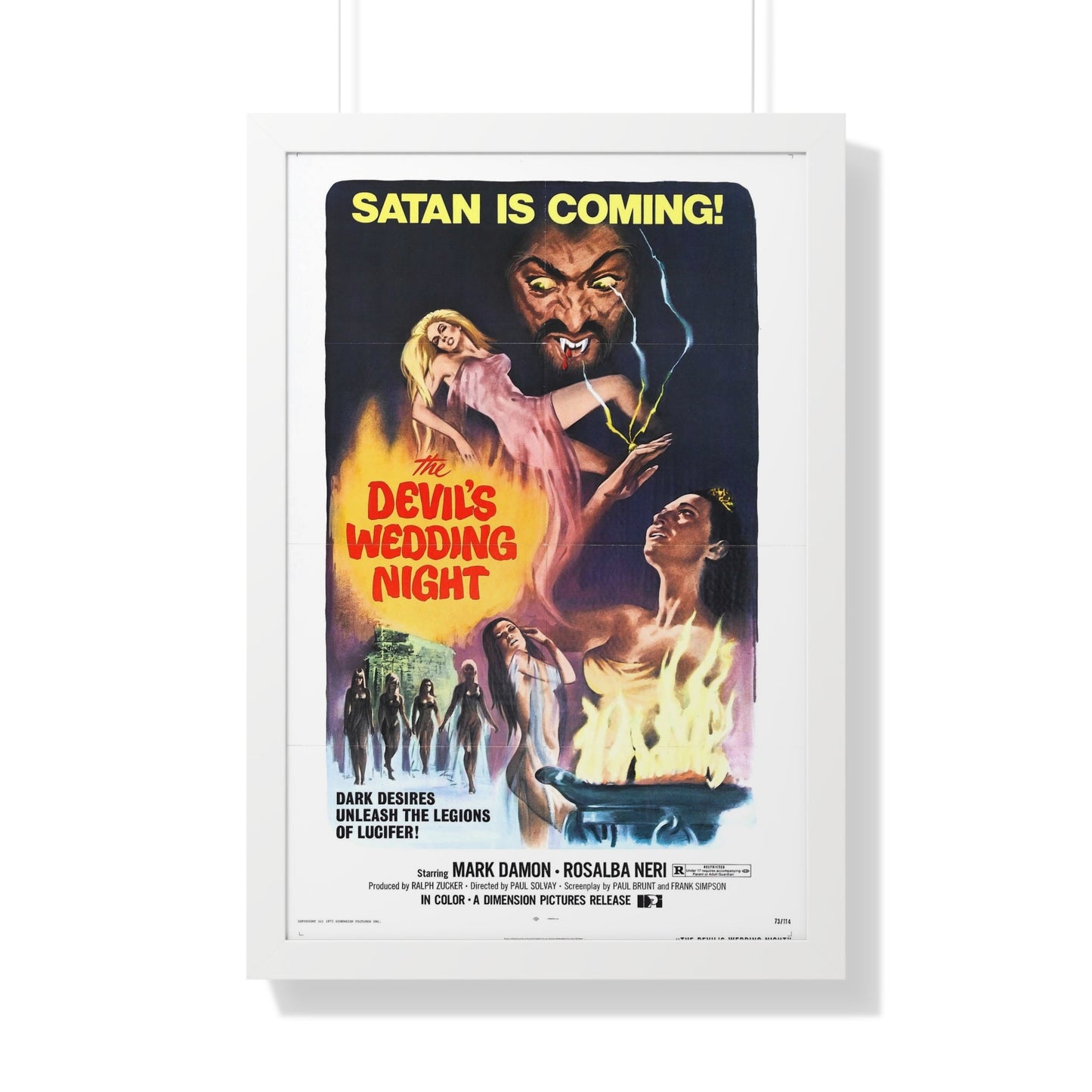 THE DEVIL'S WEDDING NIGHT 1973 - Framed Movie Poster-20" x 30"-The Sticker Space