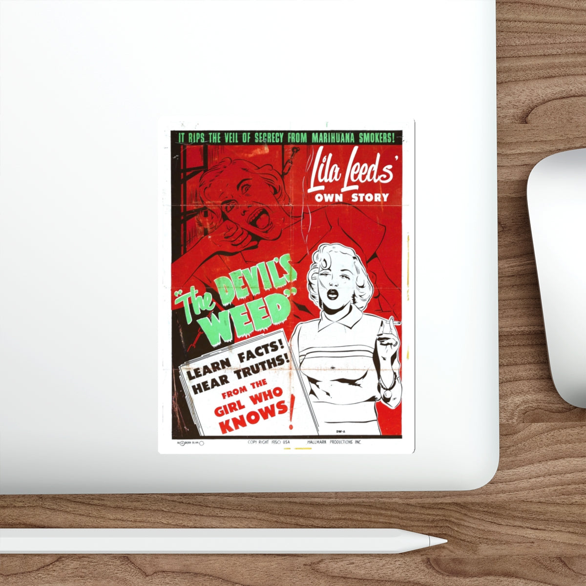 THE DEVIL'S WEED 1949 Movie Poster STICKER Vinyl Die-Cut Decal-The Sticker Space