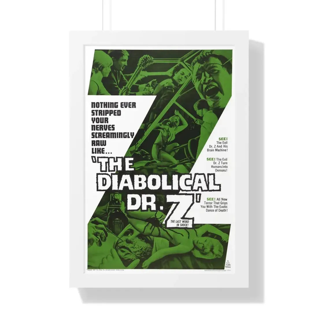 THE DIABOLICAL DR. Z 1966 - Framed Movie Poster 16″ x 24″ White - The Sticker Space