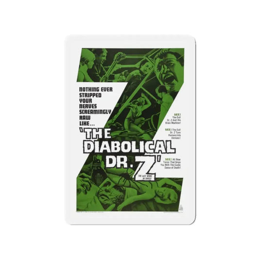 THE DIABOLICAL DR. Z 1966 Movie Poster - Refrigerator Magnet 2 Inch Die-Cut - The Sticker Space