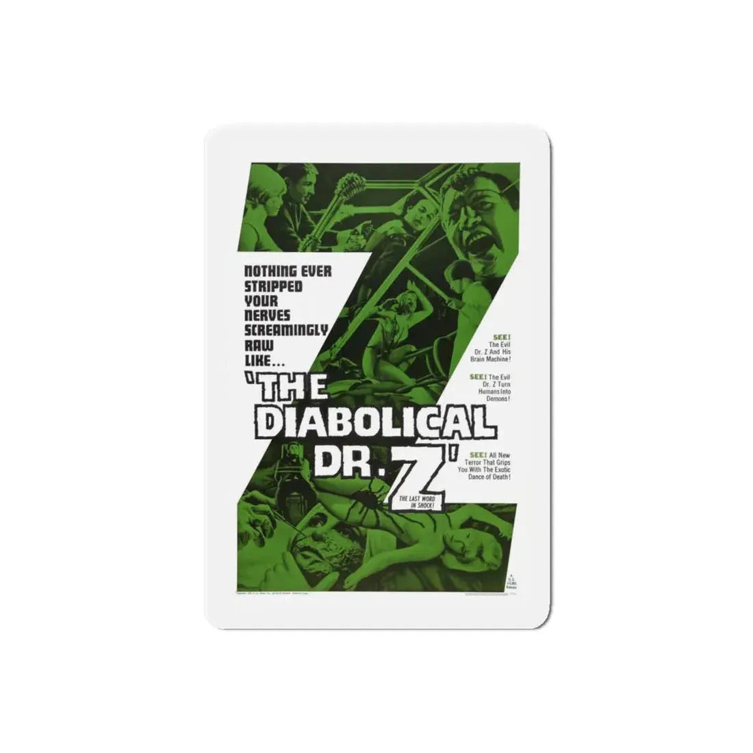 THE DIABOLICAL DR. Z 1966 Movie Poster - Refrigerator Magnet 6 Inch Die-Cut - The Sticker Space