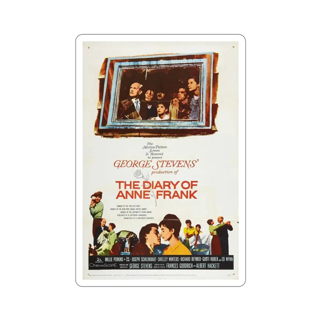 The Diary of Anne Frank 1959 Movie Poster STICKER Vinyl Die-Cut Decal 5 Inch - The Sticker Space