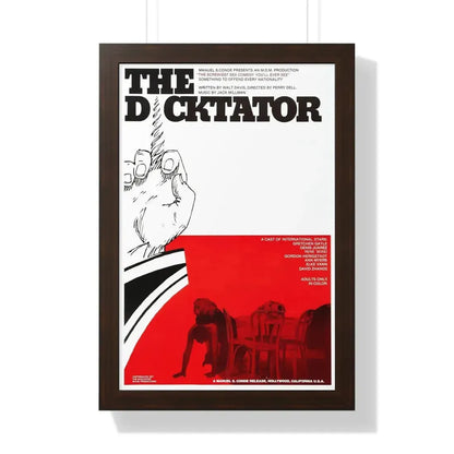 THE DICKTATOR 1974 - Framed Movie Poster 16″ x 24″ Walnut - The Sticker Space