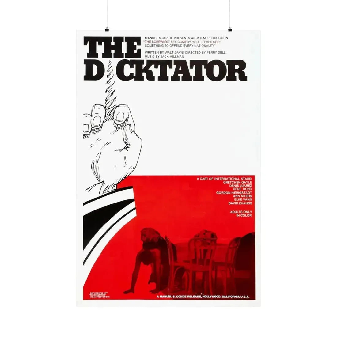 THE DICKTATOR 1974 - Paper Movie Poster 36" x 54" Matte - The Sticker Space