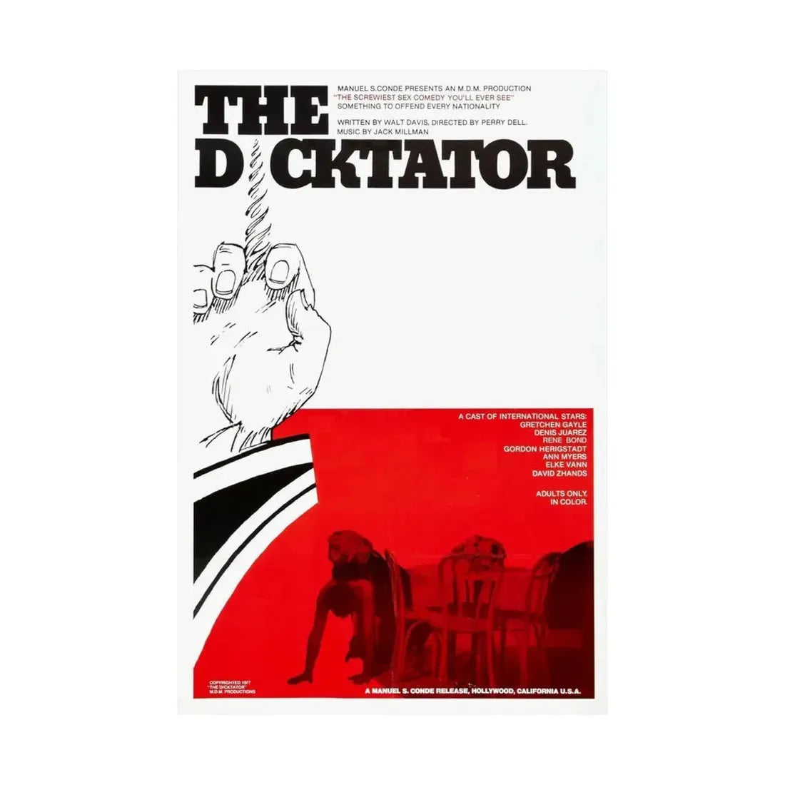 THE DICKTATOR 1974 - Paper Movie Poster - The Sticker Space