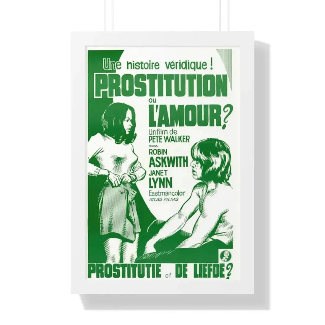 THE DIRTIEST GIRL I'VE EVER MET (BELGIAN) 1970 - Framed Movie Poster 16″ x 24″ White - The Sticker Space