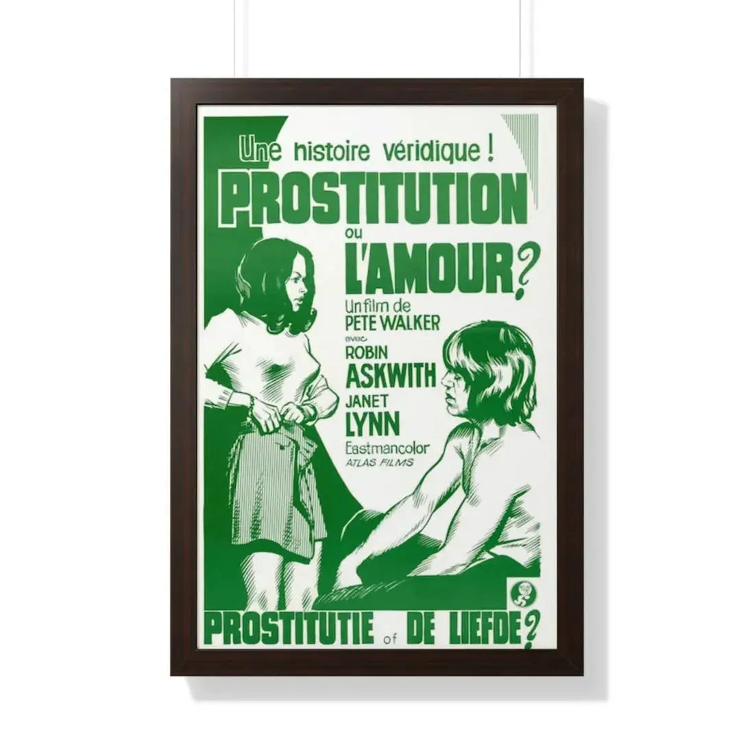 THE DIRTIEST GIRL I'VE EVER MET (BELGIAN) 1970 - Framed Movie Poster 20" x 30" Walnut - The Sticker Space