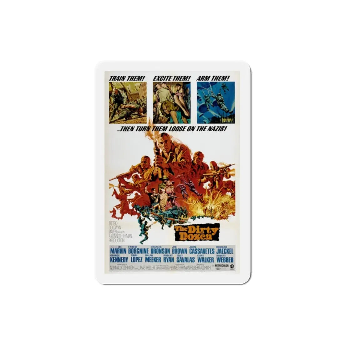 The Dirty Dozen 1967 Movie Poster Refrigerator Magnet 2 Inch - The Sticker Space