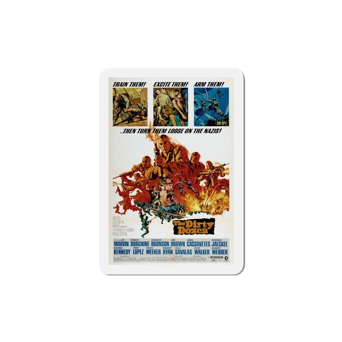 The Dirty Dozen 1967 Movie Poster Refrigerator Magnet 4 Inch - The Sticker Space