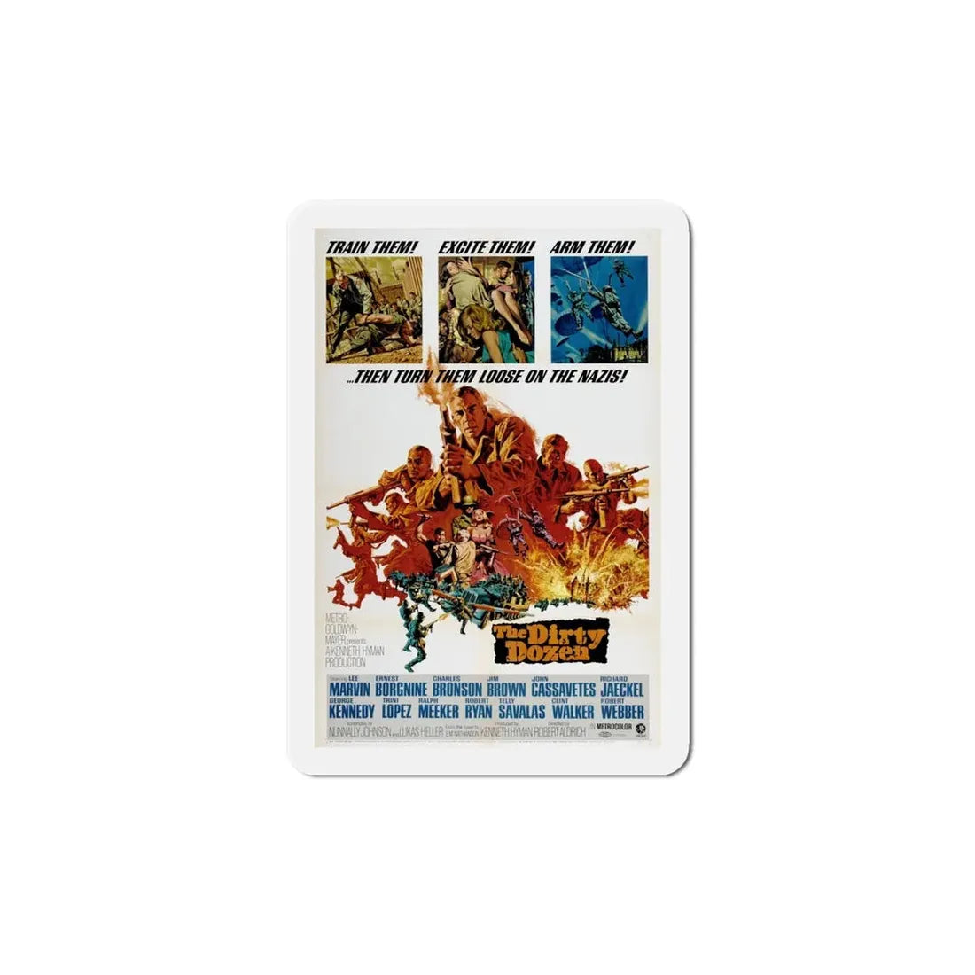 The Dirty Dozen 1967 Movie Poster Refrigerator Magnet 6 Inch - The Sticker Space