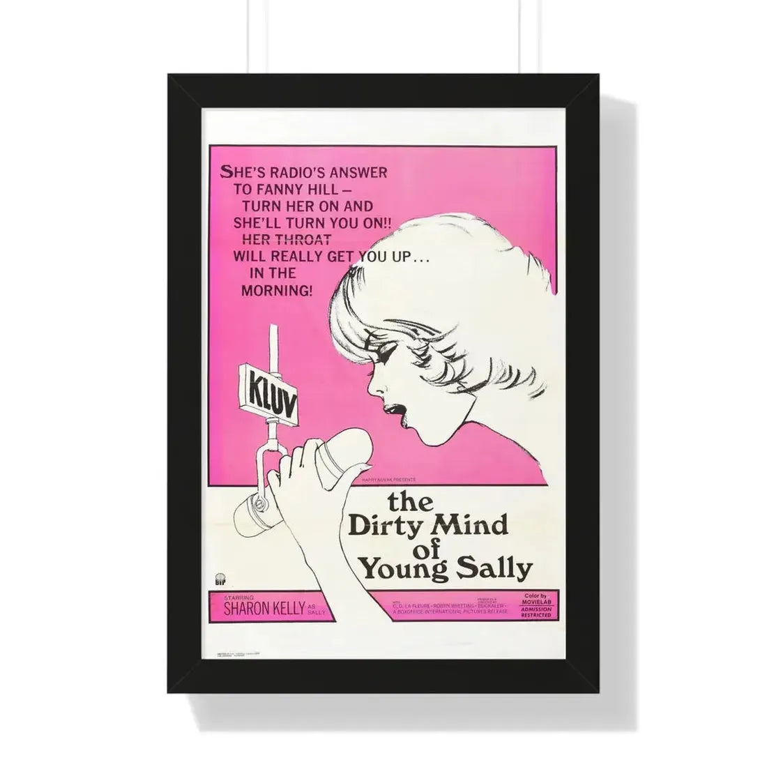 THE DIRTY MIND OF YOUNG SALLY 1973 - Framed Movie Poster 16″ x 24″ Black - The Sticker Space