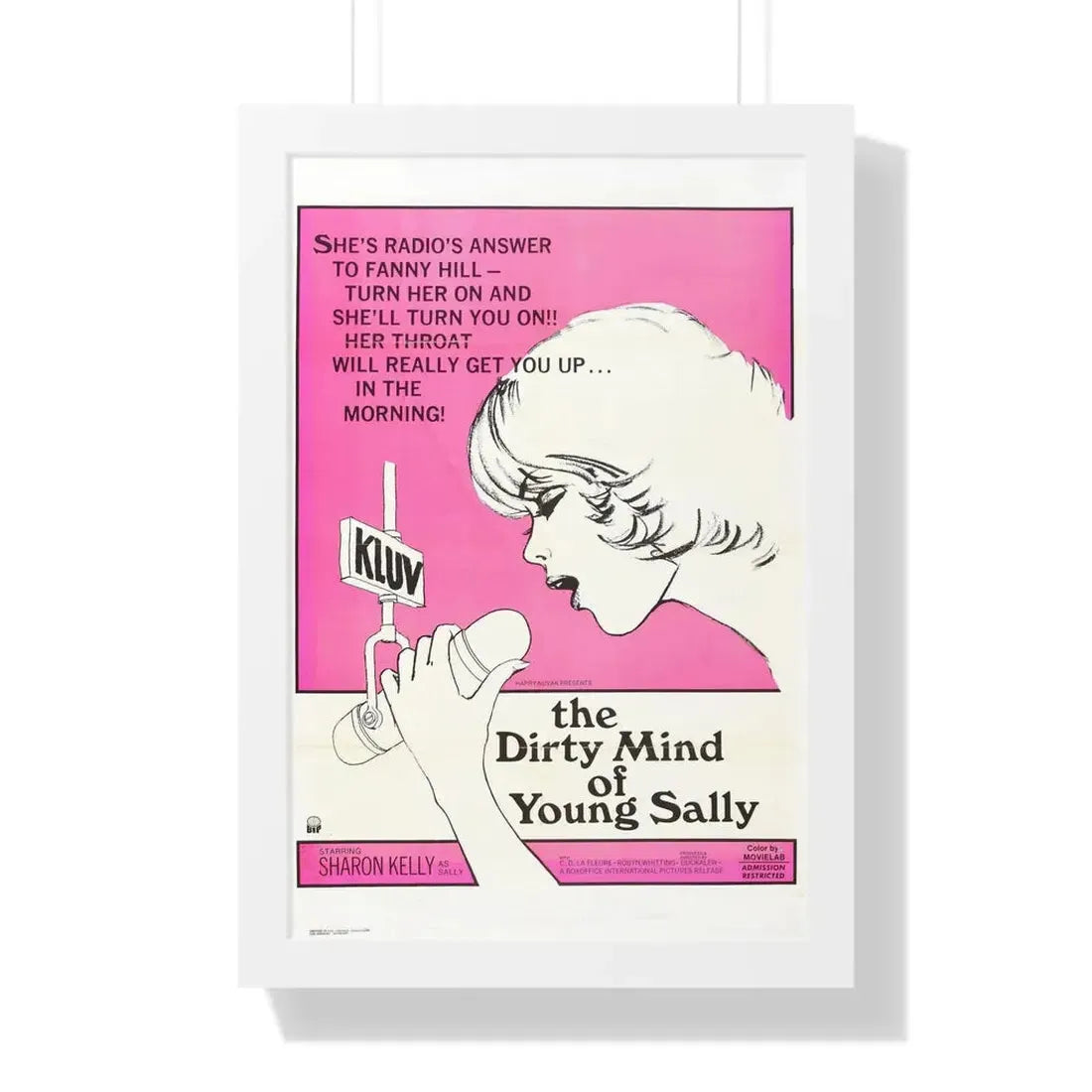 THE DIRTY MIND OF YOUNG SALLY 1973 - Framed Movie Poster 16″ x 24″ White - The Sticker Space