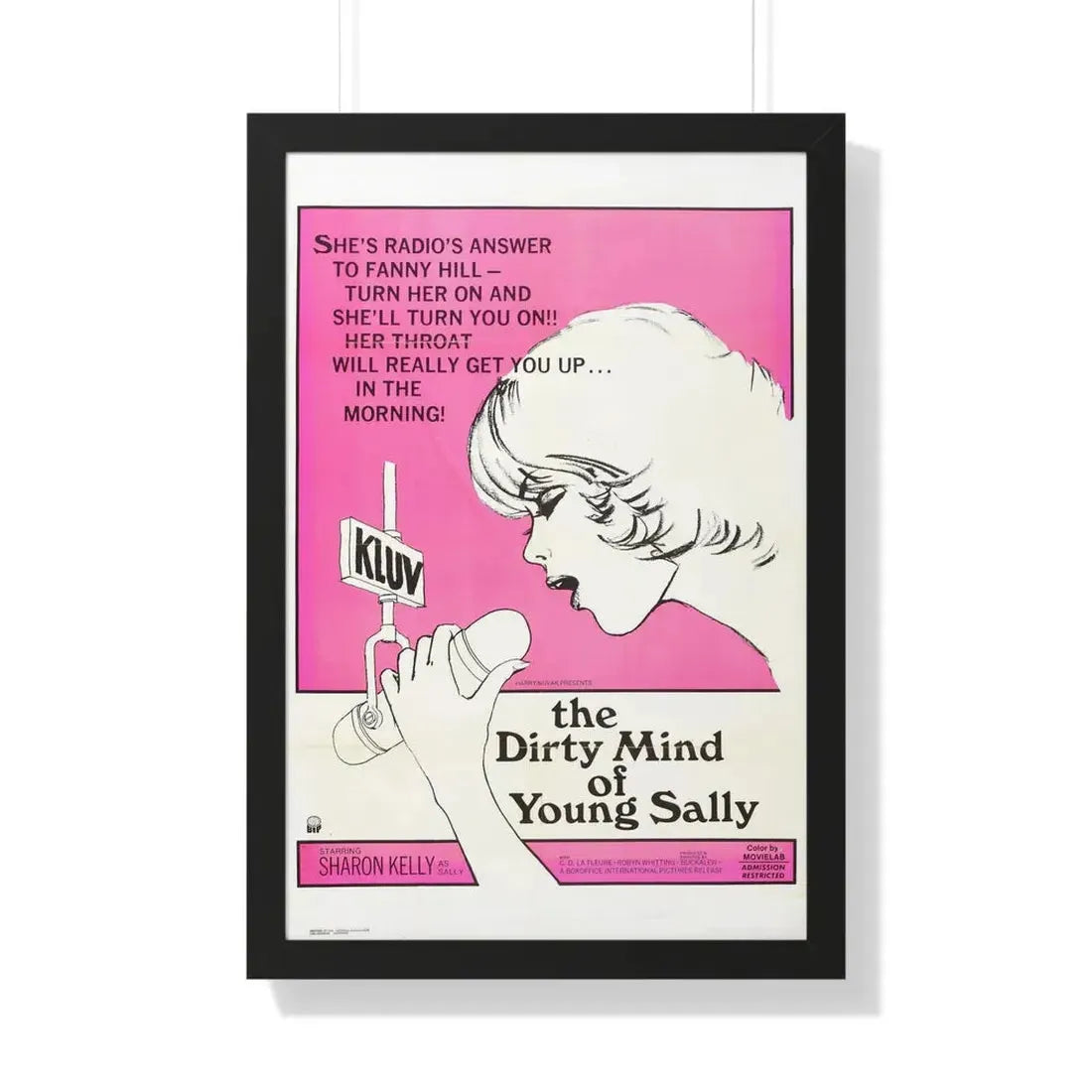 THE DIRTY MIND OF YOUNG SALLY 1973 - Framed Movie Poster 20" x 30" Black - The Sticker Space