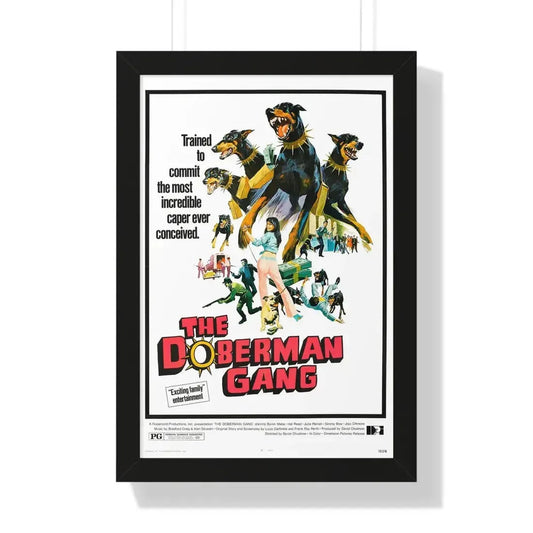 THE DOBERMAN GANG 1972 - Framed Movie Poster 16″ x 24″ Black - The Sticker Space
