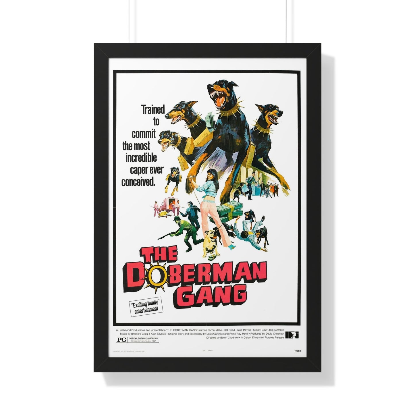 THE DOBERMAN GANG 1972 - Framed Movie Poster-20" x 30"-The Sticker Space