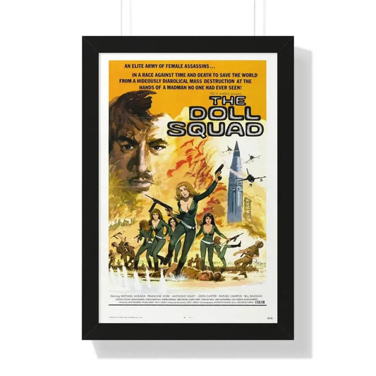 THE DOLL SQUAD 1973 - Framed Movie Poster 16″ x 24″ Black - The Sticker Space