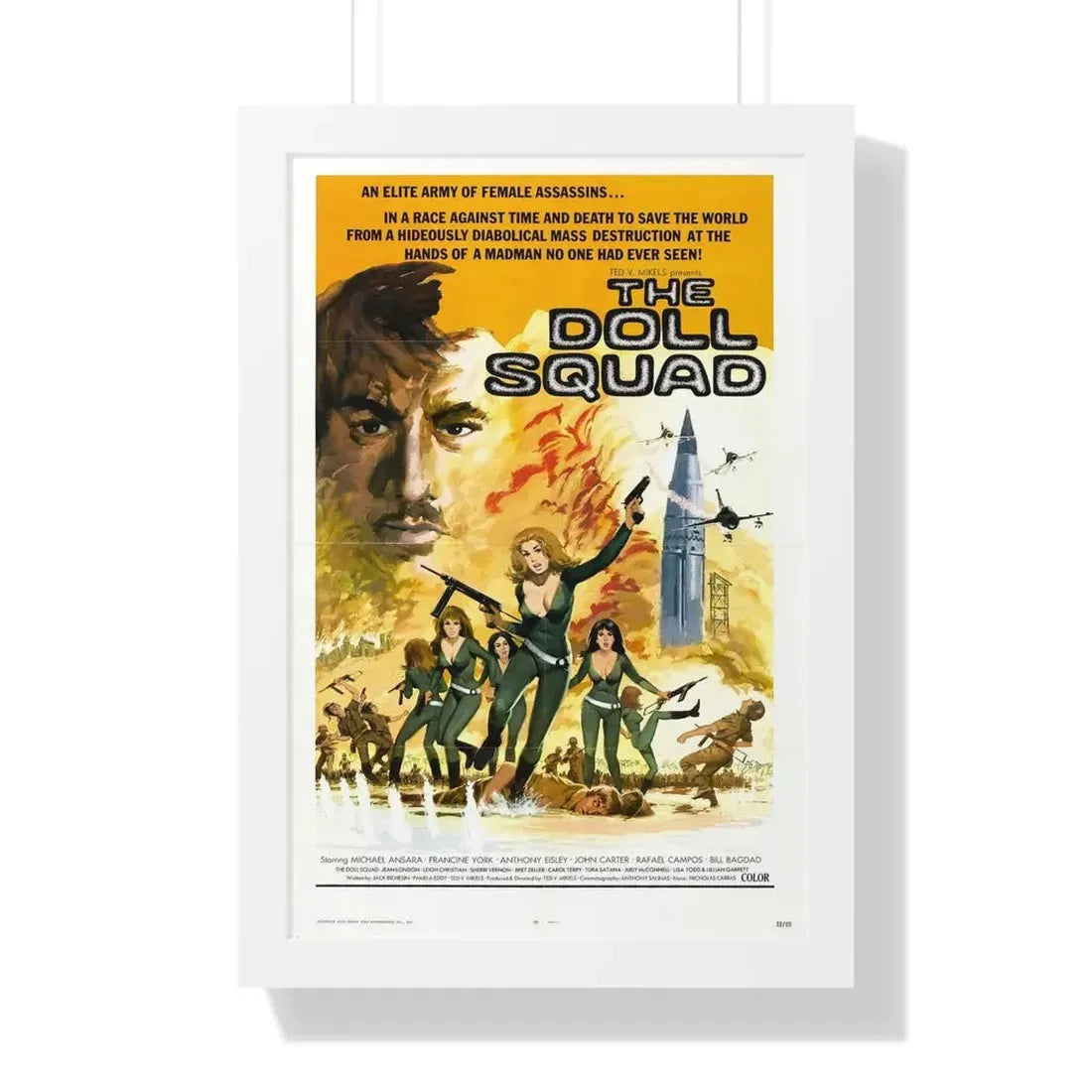 THE DOLL SQUAD 1973 - Framed Movie Poster 16″ x 24″ White - The Sticker Space