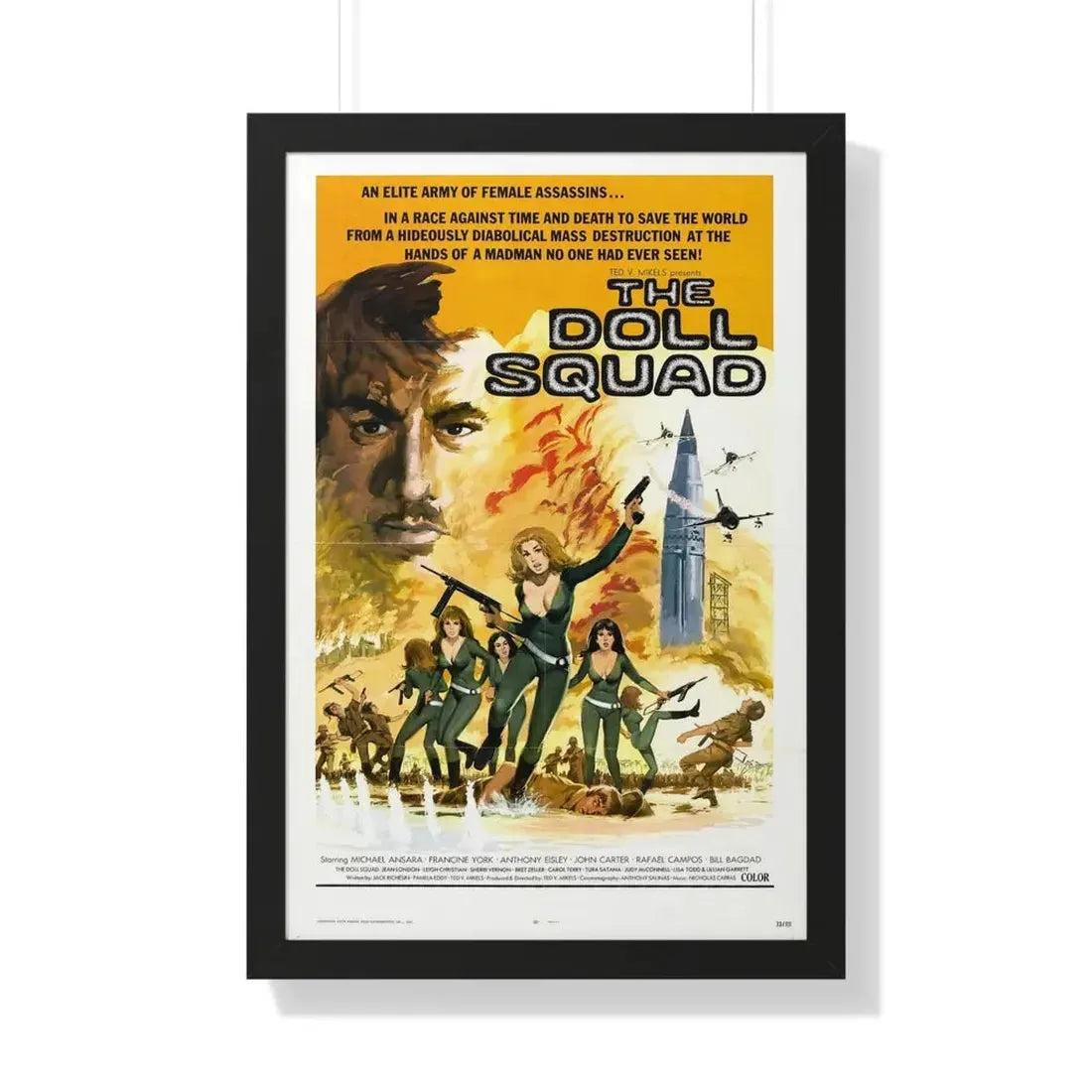 THE DOLL SQUAD 1973 - Framed Movie Poster 20" x 30" Black - The Sticker Space