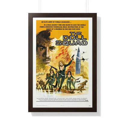 THE DOLL SQUAD 1973 - Framed Movie Poster 20" x 30" Walnut - The Sticker Space