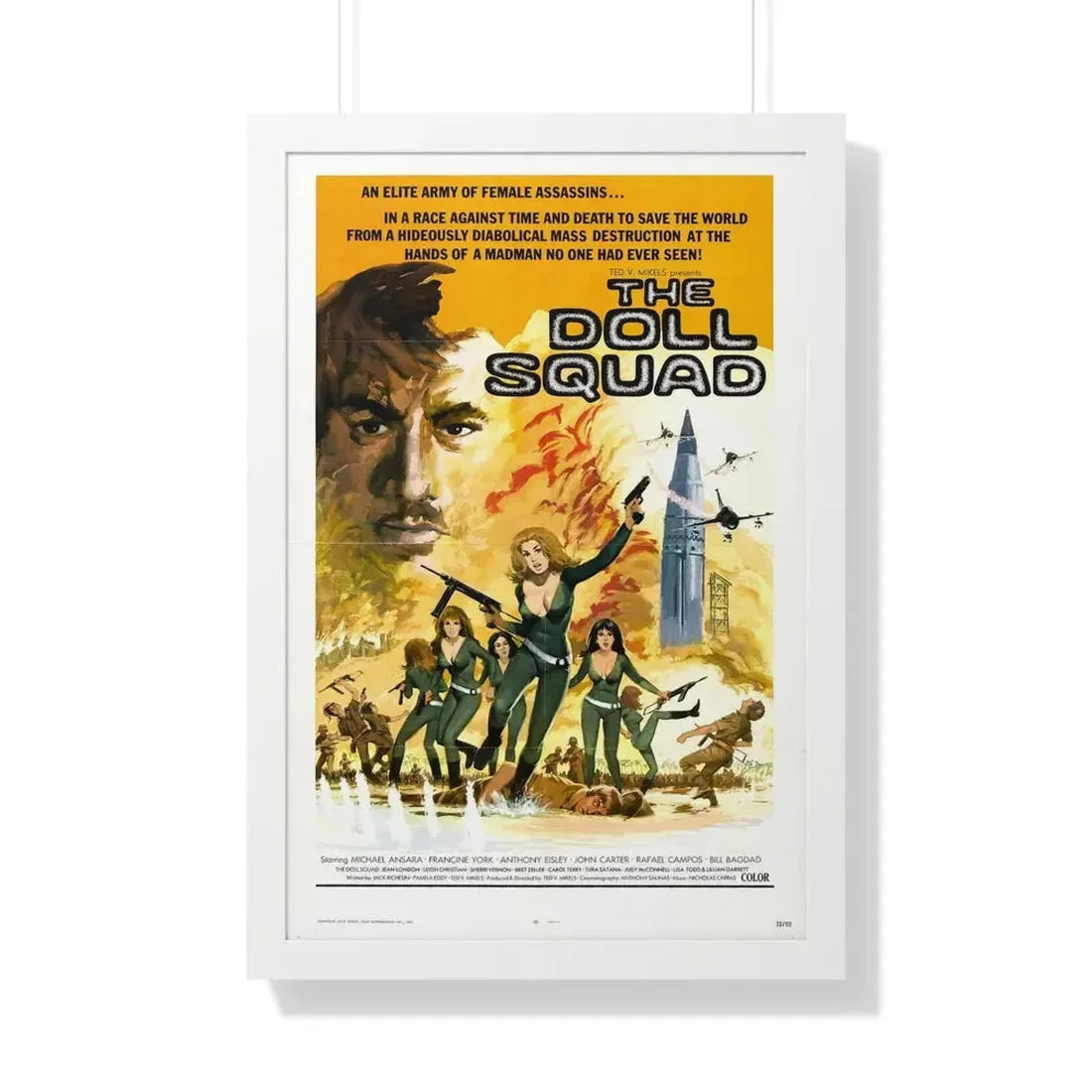 THE DOLL SQUAD 1973 - Framed Movie Poster 20" x 30" White - The Sticker Space