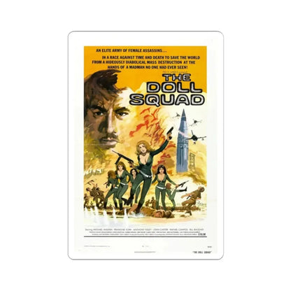 THE DOLL SQUAD 1973 Movie Poster - STICKER Vinyl Kiss-Cut Decal 2 Inch White - The Sticker Space