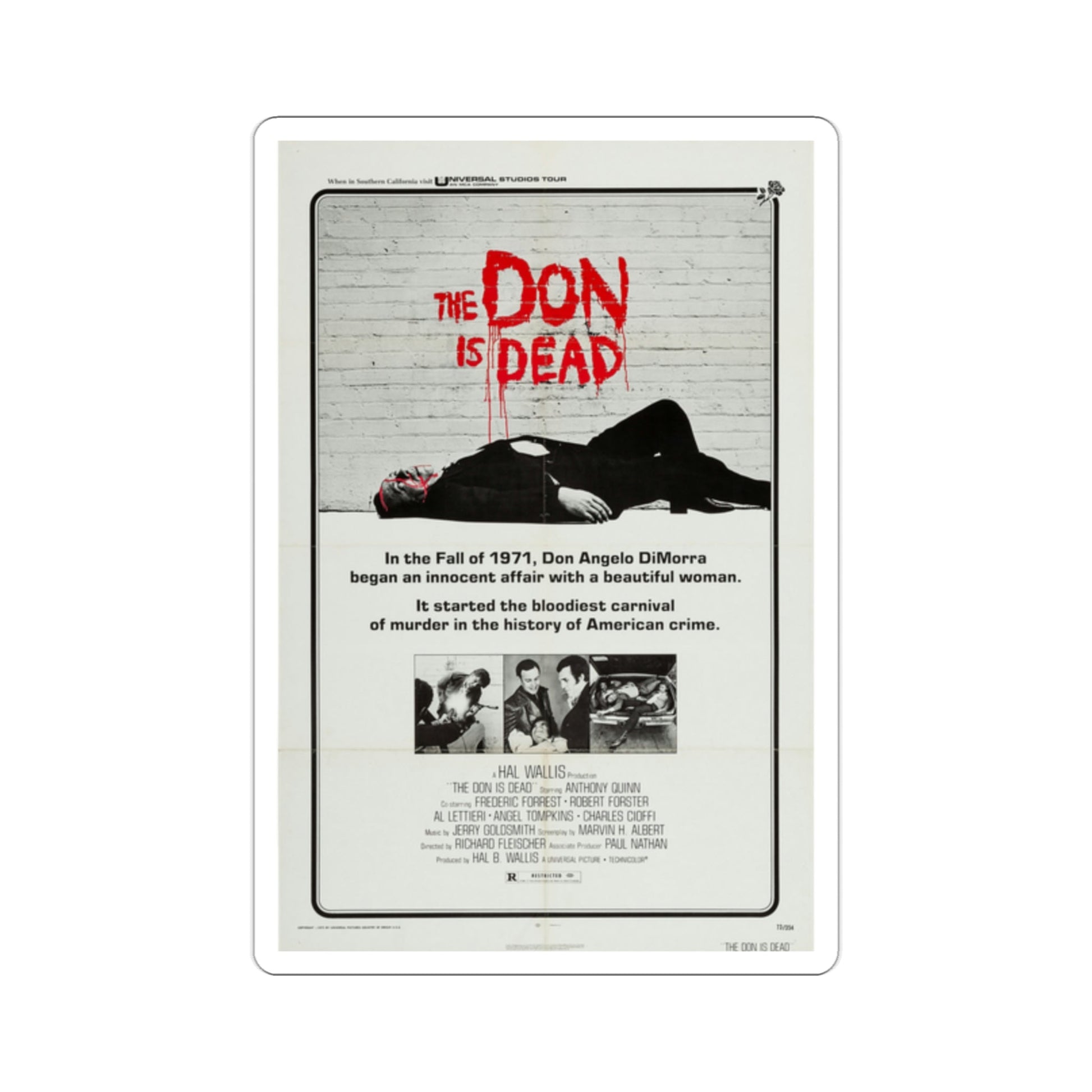 The Don Is Dead 1973 Movie Poster STICKER Vinyl Die-Cut Decal-2 Inch-The Sticker Space