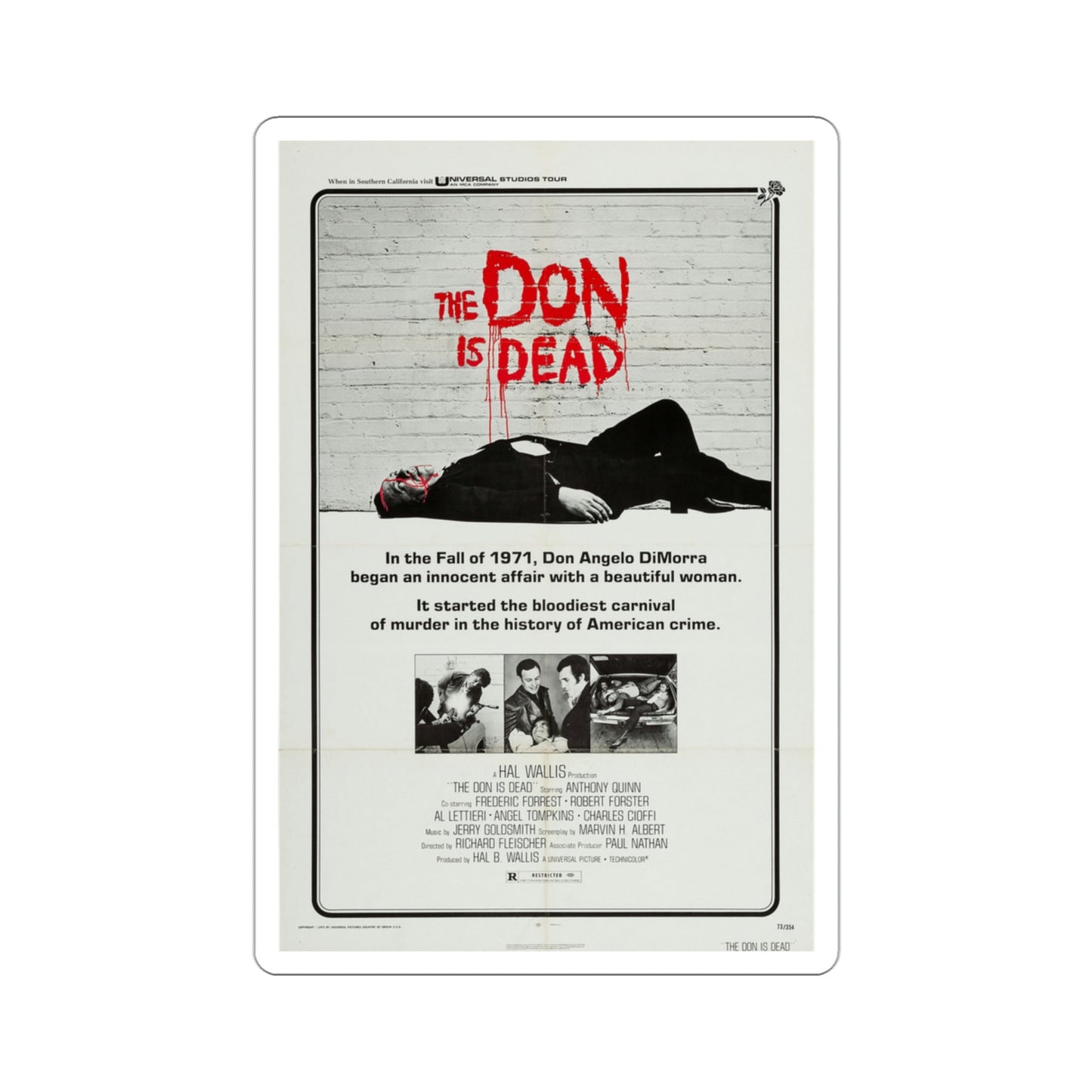 The Don Is Dead 1973 Movie Poster STICKER Vinyl Die-Cut Decal-3 Inch-The Sticker Space