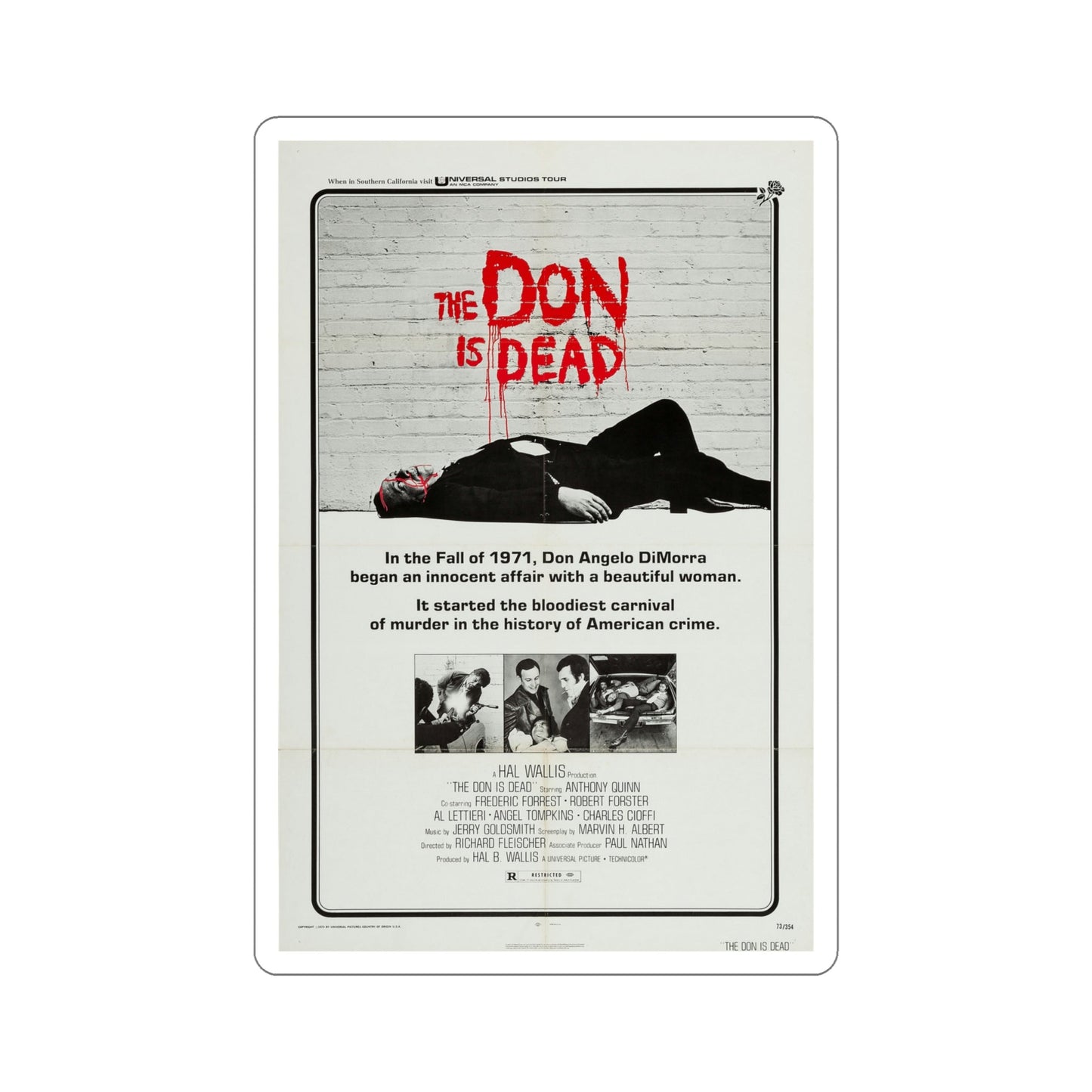 The Don Is Dead 1973 Movie Poster STICKER Vinyl Die-Cut Decal-5 Inch-The Sticker Space