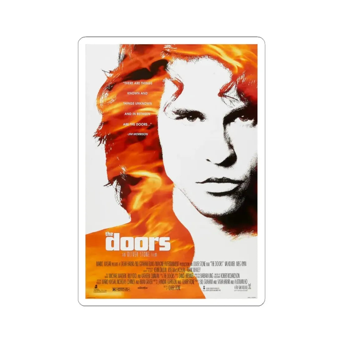 The Doors 1991 Movie Poster - STICKER Vinyl Kiss-Cut Decal 3 Inch White - The Sticker Space