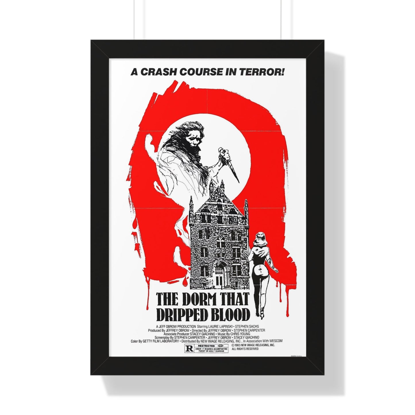 THE DORM THAT DRIPPED BLOOD 1982 - Framed Movie Poster-16″ x 24″-The Sticker Space