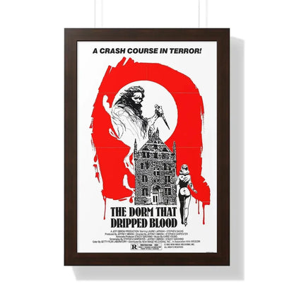 THE DORM THAT DRIPPED BLOOD 1982 - Framed Movie Poster 16″ x 24″ Walnut - The Sticker Space