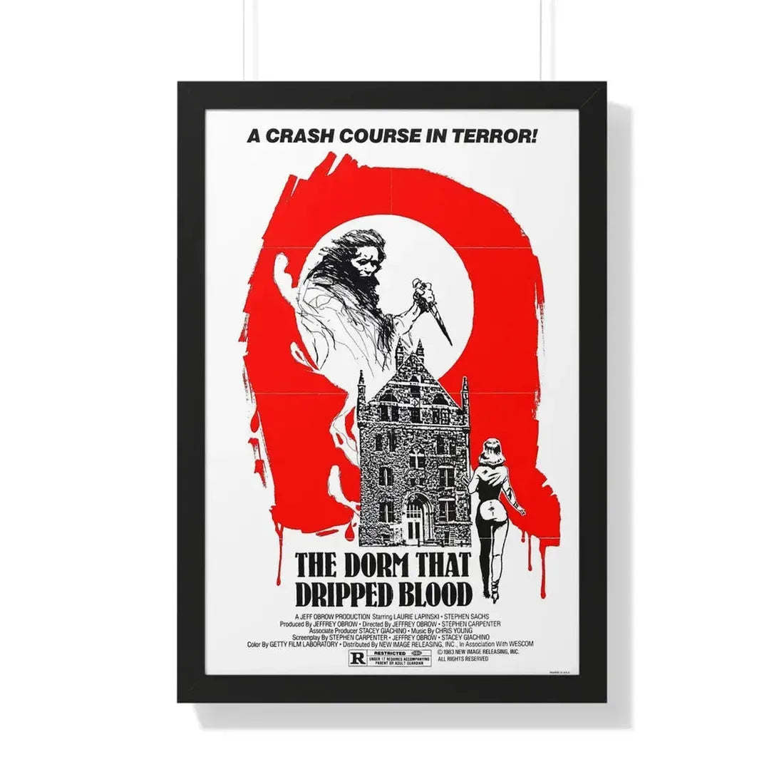 THE DORM THAT DRIPPED BLOOD 1982 - Framed Movie Poster 20" x 30" Black - The Sticker Space