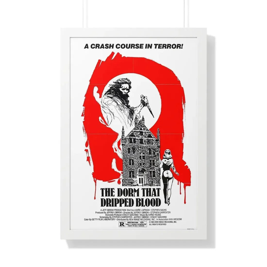 THE DORM THAT DRIPPED BLOOD 1982 - Framed Movie Poster 20" x 30" White - The Sticker Space